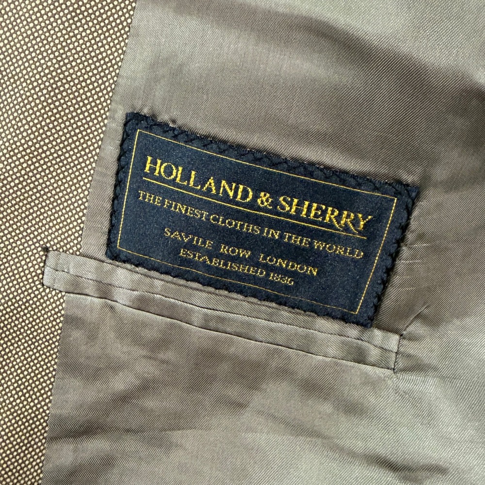 Tom James Bespoke Holland & Sherry Mens 44R Blazer Ventura Wool Silk Sport Coat - Picture 6 of 12